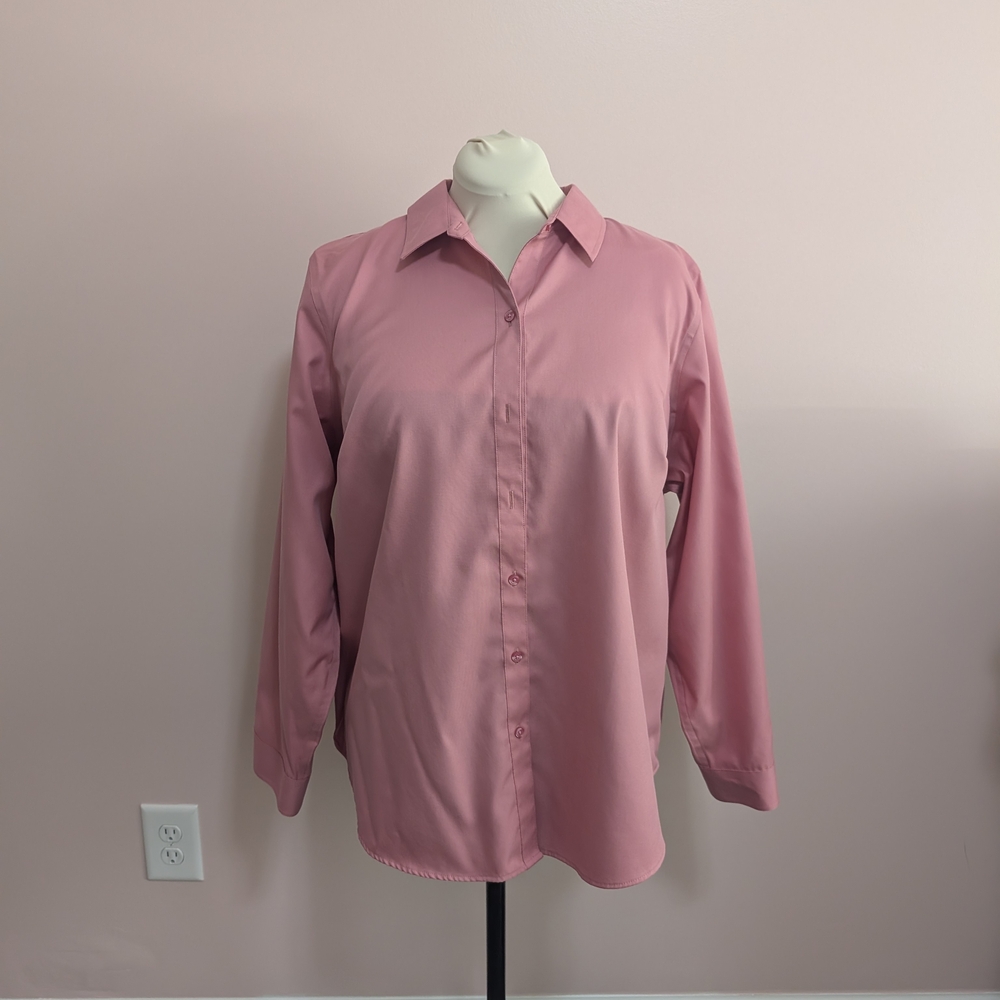 Coldwater Creek Women's Dusty Rose Button-Down Shirt